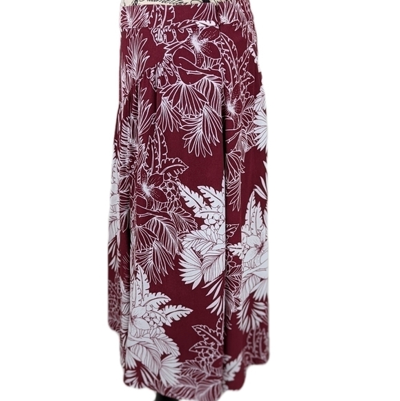 Lord & Taylor 424 Fifth Women's Red White Tropical Plants Size 2 Midi Skirt - Picture 4 of 10